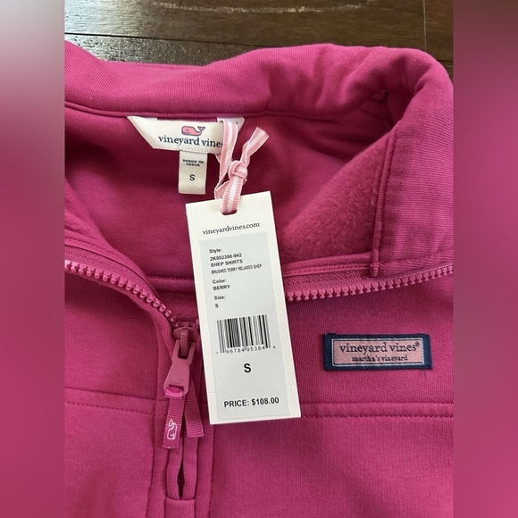 Vinyard Vines-Surf Terry Shep Shirt-size Small-berry relaxed fit-NWT - Picture 2 of 9